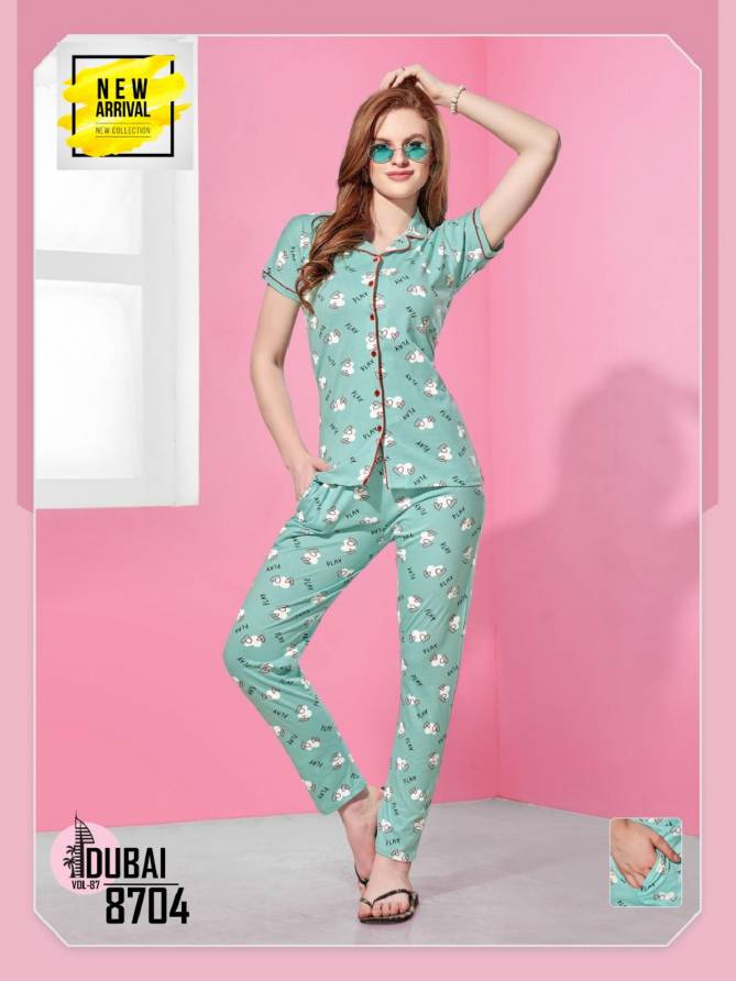 C Ns Vol D8701 Sd Summer Special Printed Shinker Hosiery Cotton Nignt Suit Exporters In India
